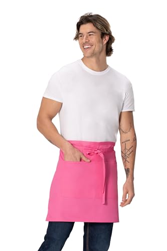 Chef Works Unisex Half Bistro Server Apron - color: Hot Pink, 1 Pack