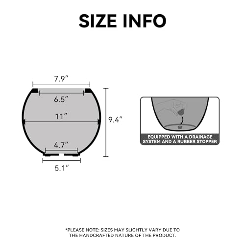Kante Small Round Sphere Black Concrete Planter 11" Dia, Outdoor - color: Black, size: 11"w x 9.4"h