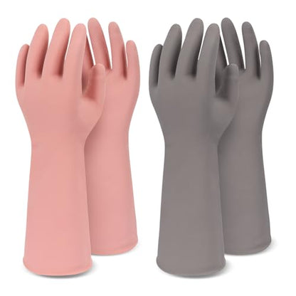 Household Gloves for Dishwashing Cleaning Waterproof No-slip Reusable for Kitchen & Bathroom 2 Pairs - size: Medium