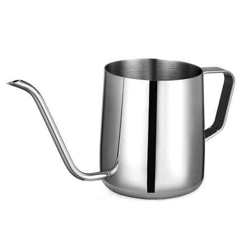 12 oz Small Watering Can Indoor Plants Stainless Steel Mini Watering Can - color: Polished Silver