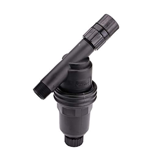 Raindrip R605DT "Y" Filter, 3/4-Inch MPT X 3/4-Inch MPT, for Drip Irrigation Systems, Connect to Pipe such as Sprinkler Riser, Removable Filter, Black