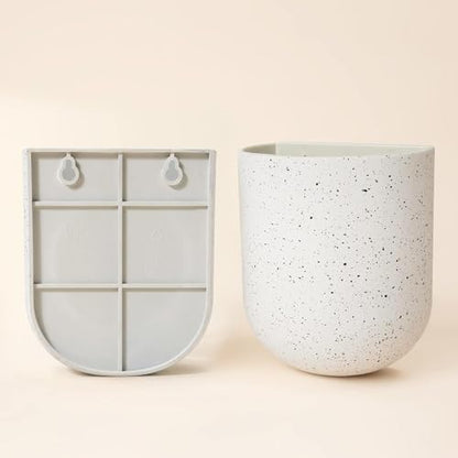 LA Jolie Muse Wall Planters for Indoor Plants, Hanging Flower Pots, 2 Pack - color: Speckled White