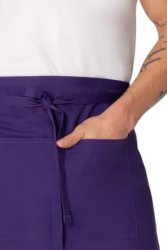 Chef Works Unisex Half Bistro Server Apron - color: Purple, 1 Pack