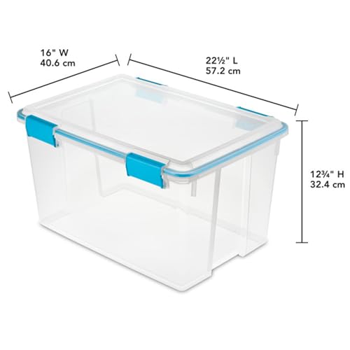 Sterilite Gasket Storage Box with Lids for Home & Office, 54 Quart, 8-Pack - size: 54 Quart, style: 8 Pack