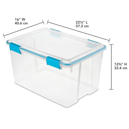 Sterilite Gasket Storage Box with Lids for Home & Office, 54 Quart, 8-Pack - size: 54 Quart, style: 8 Pack