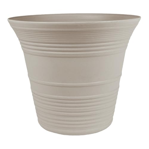 The HC Companies Sedona Round Self-Watering Pot - Lightweight Self Care Planter - Plastic Planter for Herbs & More - Durable Plant Pots for Indoor & Outdoor Plants (14" Cottage Stone, Pack of 1) - color: Cottage Stone, size: 14", style: Pack of 1