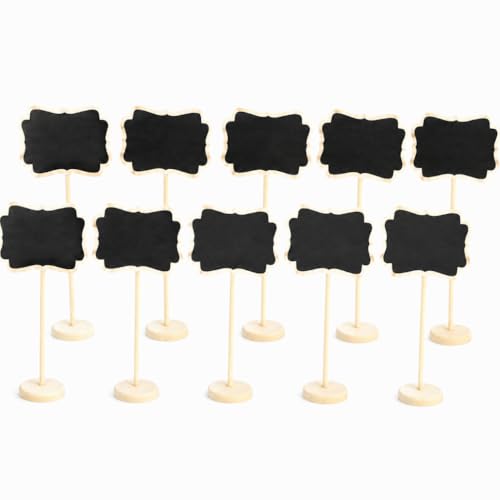 Signs with Stand, Reusable Wooden Plant Label Message Boards for Garden, Wedding, Party Food Labels and Table Display Decoration(Flower Shape) - size: Flower Shape