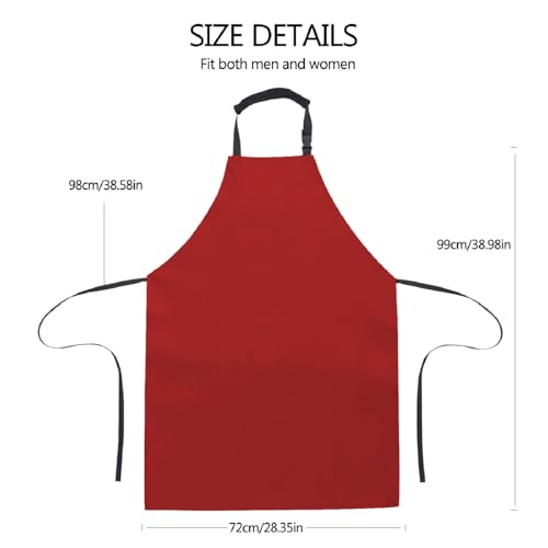 Homsolver 2 Pack Waterproof Dishwasher Rubber Adjustable Apron for Unisex - color: Red