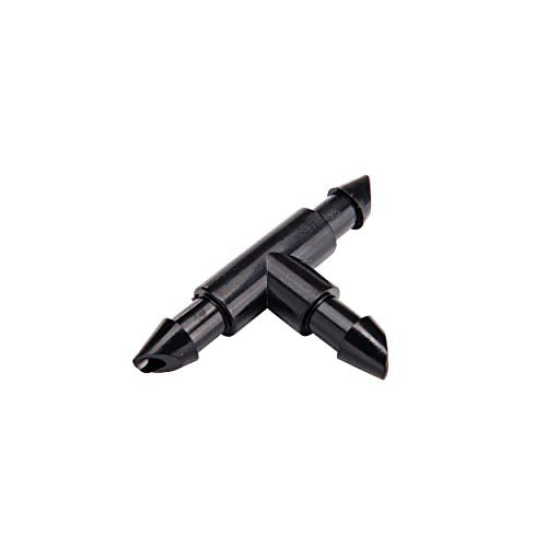 Raindrip 307050B, Barbed Tee, 1/4-Inch, 50-Pack, Drip Irrigation Fitting for Supply Tubing & Dripline, Black - size: 50 Pack