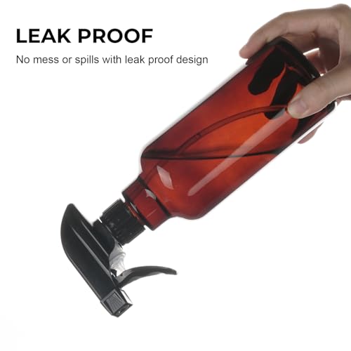 16.9oz Clear Glass Spray Bottles 2 Pack, Adjustable Mist Stream - color: Amber