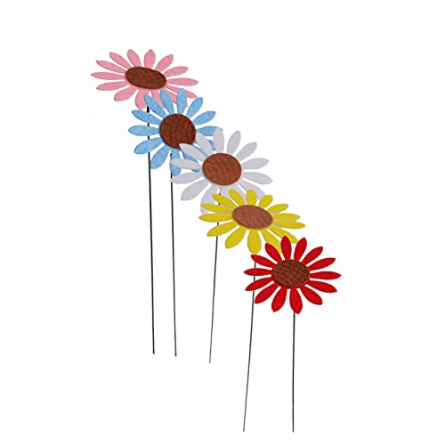 5pcs Vintage Metal Garden Stakes Yard Patio Ornaments Flower Stick Indoor Outdoor Decorations