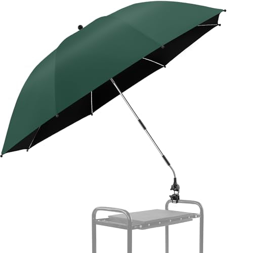 Garden Kneeler Umbrella with Clamp, 360°Swivel,UPF 50+ Protection