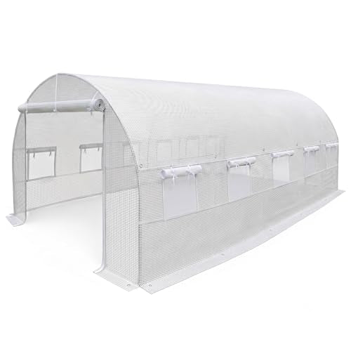 BenefitUSA Replacement Cover for Greenhouse (24.6'x10'x7', White, 1-Door) - size: 24.6'x10'x7', White, 1-door