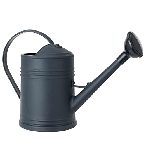 Plastic Indoor Watering Can with Sprinkler Head - 68 oz, 1/2 Gallon - color: Black