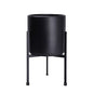 D'vine Dev Cylinder Planter Pot with Metal Stand, Black, 8 in, 96-T-B-1 - color: Black, size: Small 8 Inch