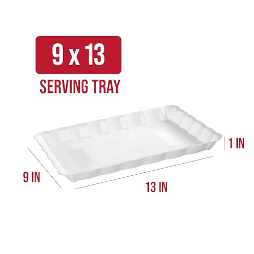 White Plastic Serving Trays - Serving Platters Rectangle 9X13 8 pack - color: White