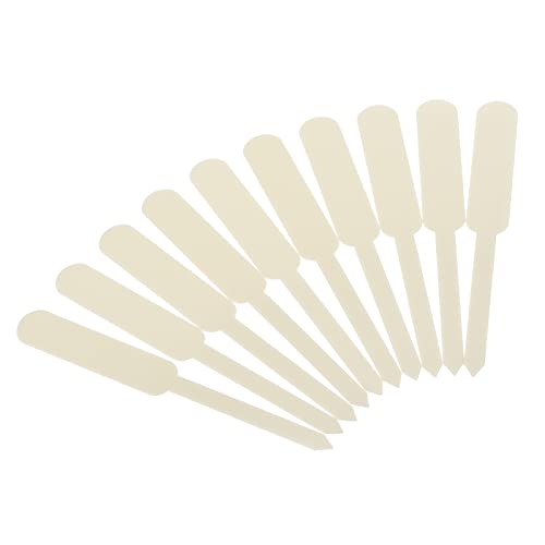 PATIKIL Plant Labels, 100Pcs PP Rectangle Marker Tags for Outdoor Indoor Garden, Beige - color: Beige