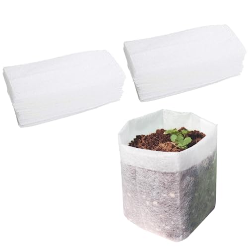 Belit Nursery Growing Bags, 200 Pcs Fabric Seedling Pots Non-Woven Pouch for Gardening Seed Plant Bag, Potato, Flower, Tomato Plant Starts (5.6" x 7.4 ") - size: 200 Pcs 5.6"x7.4"