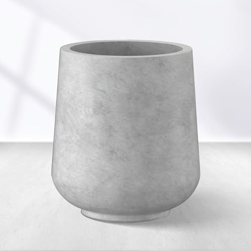 Kante Pale Gray Concrete Planter 13" Dia All-Weather Round Accent Pot - color: Gray Concrete, size: 11.6" D