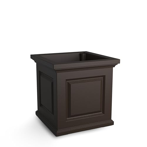 Mayne Nantucket 20in Self-Watering Square Planter, Espresso - color: Espresso
