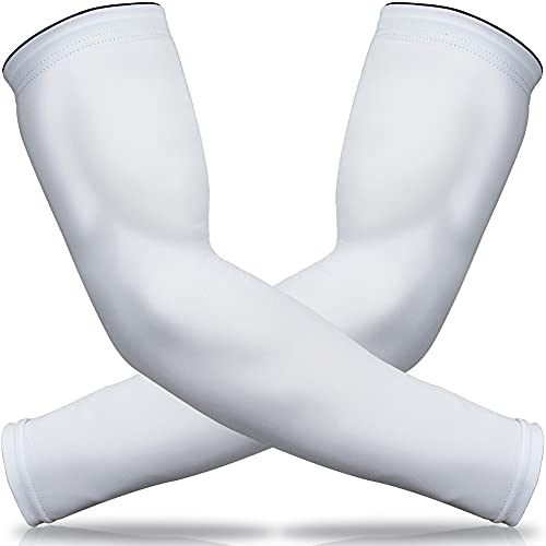 beister UV Protection Arm Sleeves for Men & Women, UPF 61+ Cooling Cover - color: White, size: XX-Large