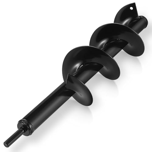 4 x 16'' Heavy Duty Auger Drill Bit for Planting, Black - color: Black