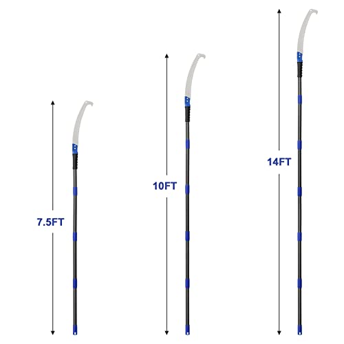 Pole Saws for Tree Trimming, 7.5 FT Long Extension Pruning Saw, Lightweight Stainless Steel Extension High Pole Pruning Pole Saw with Blade for Trimmer Yard Garden and Patios Trees Branches - size: 7.5 FT