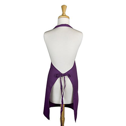DII Everyday Basic Kitchen Collection - color: Eggplant, size: Plus Size Chef Apron