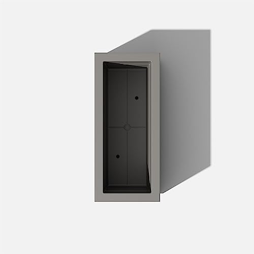 Veradek Block Series Long Box Planter - Rectangular Outdoor Planter - color: Gray, size: Small