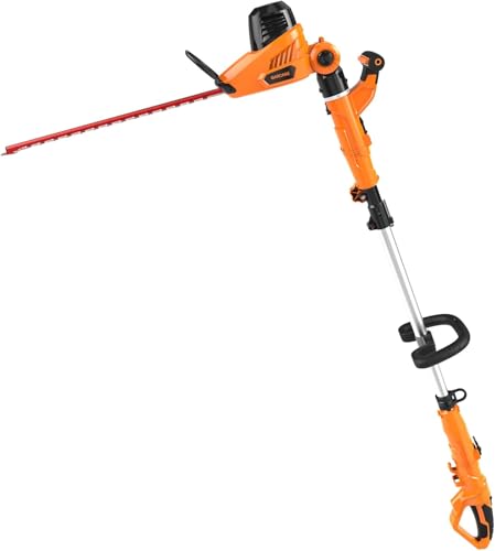 GARCARE 2 in 1 Hedge Trimmer Corded 4.8A Telescopic Pole Hedge Trimmer