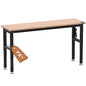 WORKPRO 72" Adjustable Workbench, Rubber Wood Top, 3000 LBS Capacity - size: 6FT workbench