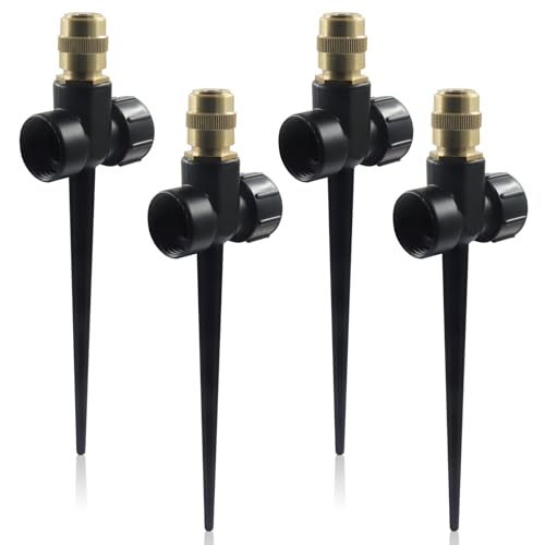 4 Pcs Metal Lawn Sprinklers, 360° Coverage Water, Black - color: Black,4pcs