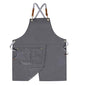 Crossback Apron with Pockets x2,Split Apron with Adjustable Straps,M-XXL - color: Grey