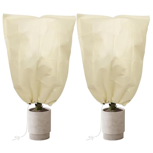 2Pcs Plant Covers Freeze Protection - color: Beige