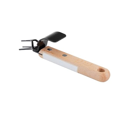 Wazakura Japanese Weeding Fork – Dual Prong Root Remover Tool for Dandelions & Thistles – Deep Root Extractor with Comfortable Wooden Handle – Durable Steel Garden Tool, Made in Japan