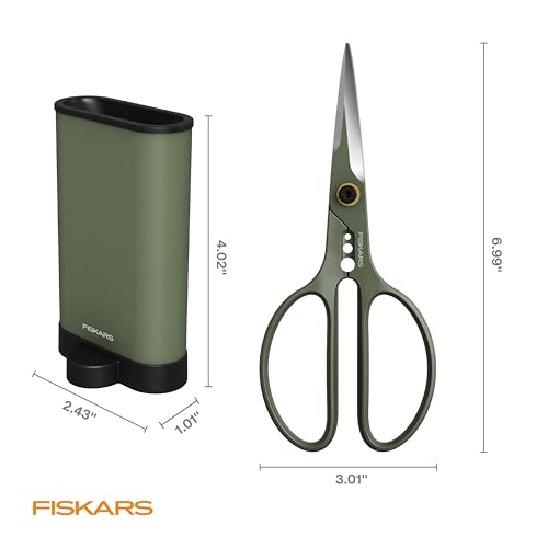 Fiskars 6" Plant Shaping Shears & Holder, Precision Indoor Gardening Snips - size: Shaper Plant Shears