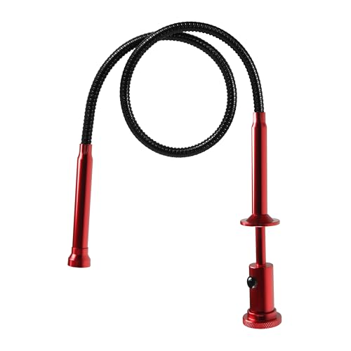 Flexible Claw Grabber Pickup Tool，28.4 in Claw Grabber Tool with LED Light Grabbing Tool Claw Grabber Pickup Tool for Litter Pick Home Sink Drain and Metal Small Items (Red) - color: Red