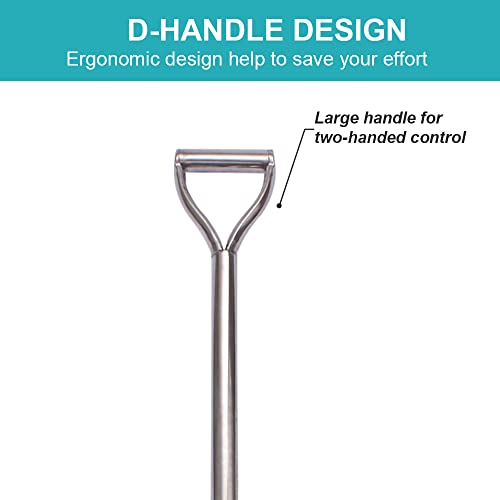 31.5 Inch Short Garden Shovel for Digging in The Yard, Round Point D Handle Shovel, All Stainless Steel Made - style: Round Point Shovel