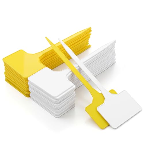 50 Pcs Plant Label,2 Colors Garden Plant Labels,Plants Labels for Seedlings,Outdoors Garden Waterproof Name Tags for Vegetables(Yellow,White)