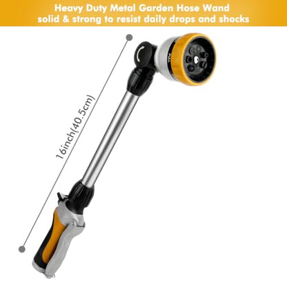RESTMO Heavy Duty Metal Hose Wand, Watering Wand for Garden Hose - color: Yellow