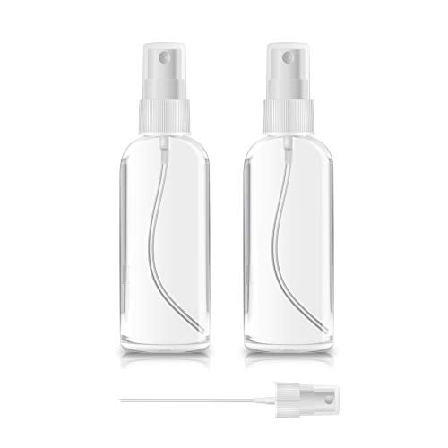 2 Pack Small Spray Bottles 2oz Clear Plastic Empty Refillable Mini Spritzer - color: 2 Pack, size: 2 Ounce