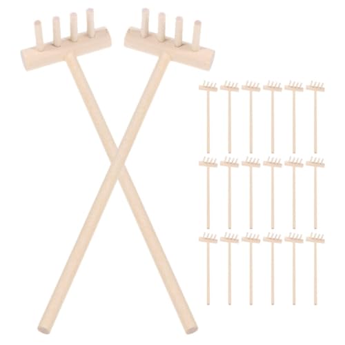 20 Pack Mini Zen Garden Rakes, Wooden Sand Rakes for Zen Gardens