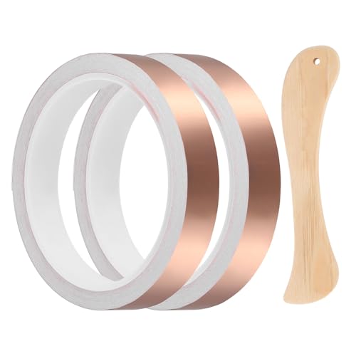2pcs Copper Foil Tape 0.59" x33FT Single Conductive Adhesive Tape - size: 0.59 Inch x 33 FT