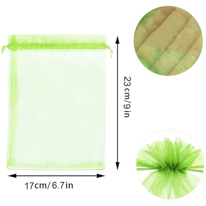 30 Pcs 6.7''×9'' Drawstring Fruit Netting Bags, Reusable Garden Netting Bags, Medium Fruit Protection Bags, Fruit Cover Mesh Bag for Fruit Trees Vegetable Floral - size: 6.7''×9''