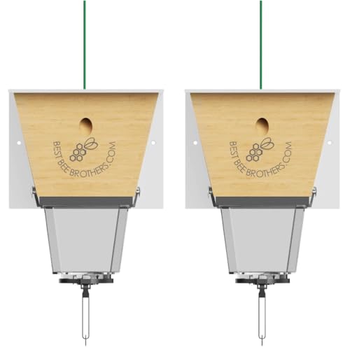 Ultimate Pro Outdoor Carpenter Bee Trap by Best Bee Brothers, White 2-Pack - color: White, size: 2 Pack