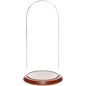 Plymor 5.5" x 13" Glass Display Dome Cloche (Walnut Veneer Base) - color: Walnut Veneer Base