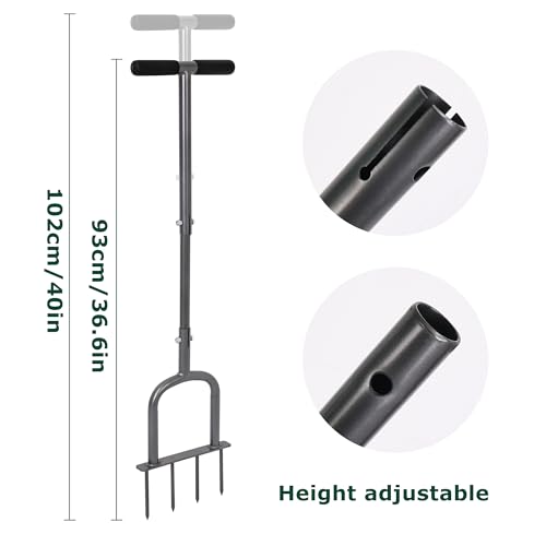 BARAYSTUS 4‑Prong Lawn Aerator Tool, Foot‑Step Spike Aerator
