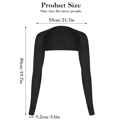 2 Pack Cooling Shawl Arm Sleeves Sun Sleeves for Women UV Protection Arm Sleeve with Finger Hole for Golfing - color: Black+white