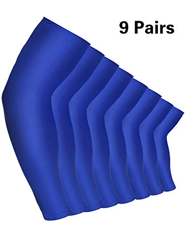 Mudder 9 Pairs UV Protection Arm Sleeves Cooling Ice Silk Sun Sleeves - color: Blue