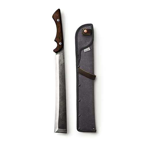 Barebones Japanese NATA Tool - Full Tang Machete for Yard Work - Balanced for Controlled Chopping & Cutting - Hunting Machete Knife with Sheath - Hardwood Walnut Handle - Stainless Steel Blade - color: Machete